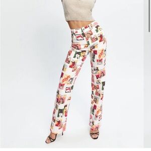 Reformation Multicolor Graphic Print Jeans